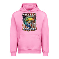 Fuchsia Pink Reel Cool Dad Bass 4th of July Urban Hoodie - LillyAllenDesigns