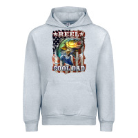 Heather Grey Reel Cool Dad Bass 4th of July Urban Hoodie - LillyAllenDesigns
