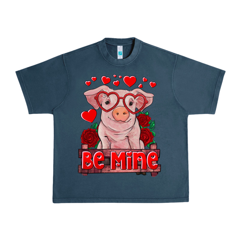 Be Mine Valentine's Day Baby Pig Urban Heavy Tee by RanaPortraitStore | Teevron