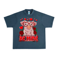 Midnight Navy be mine valentine's day baby pig Urban Heavy Tee - RanaPortraitStore