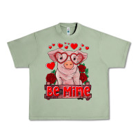 Oil Green be mine valentine's day baby pig Urban Heavy Tee - RanaPortraitStore