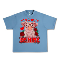 Pebble Blue be mine valentine's day baby pig Urban Heavy Tee - RanaPortraitStore