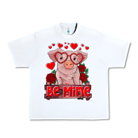 White be mine valentine's day baby pig Urban Heavy Tee - RanaPortraitStore