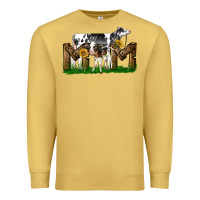 Antique Gold Western Holstein Cow And Baby Cow Mom Premium Sweatshirt - LillyAllenDesigns