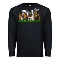 Black Western Holstein Cow And Baby Cow Mom Premium Sweatshirt - LillyAllenDesigns