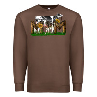 Chestnut Western Holstein Cow And Baby Cow Mom Premium Sweatshirt - LillyAllenDesigns