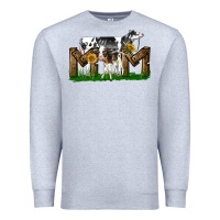 Heather Grey Western Holstein Cow And Baby Cow Mom Premium Sweatshirt - LillyAllenDesigns