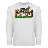 Oatmeal Heather Western Holstein Cow And Baby Cow Mom Premium Sweatshirt - LillyAllenDesigns