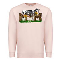 Pale Pink Western Holstein Cow And Baby Cow Mom Premium Sweatshirt - LillyAllenDesigns