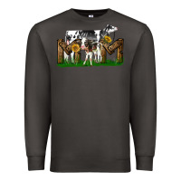 Smoke Western Holstein Cow And Baby Cow Mom Premium Sweatshirt - LillyAllenDesigns