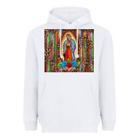 White our lady of Guadalupe serape Heavyweight Hoodie - BarkalooDesign