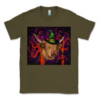 Army Green halloween glitter highland cow tumbler Classic Tee - RanaPortraitStore