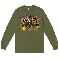 Army Green just a woman who loves her mechanic Long Sleeve Tee - SublimationCraftShop