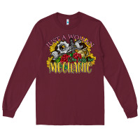 Burgundy just a woman who loves her mechanic Long Sleeve Tee - SublimationCraftShop