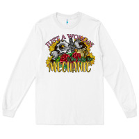 White just a woman who loves her mechanic Long Sleeve Tee - SublimationCraftShop