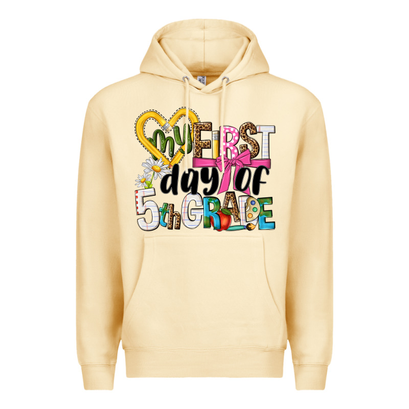 My First Day Of 5th Grade Premium Hoodie by NancyCooperArtShop | Teevron