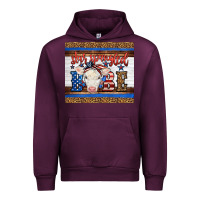 Mauve Wine 4th of July Western Star Spangled Baby Cow Urban Hoodie - LillyAllenDesigns