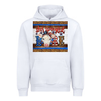 White 4th of July Western Star Spangled Baby Cow Urban Hoodie - LillyAllenDesigns