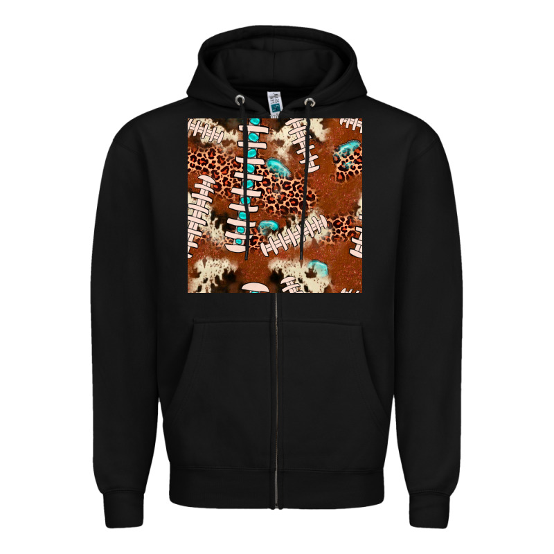 Football Leopard Gemstone Seamless Pattern Zipper Hoodie by JahusDesignShop | Teevron