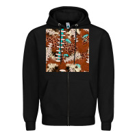 Black football leopard gemstone seamless pattern Zipper Hoodie - JahusDesignShop