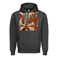 Charcoal Heather football leopard gemstone seamless pattern Zipper Hoodie - JahusDesignShop
