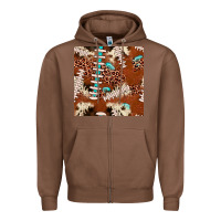 Chestnut football leopard gemstone seamless pattern Zipper Hoodie - JahusDesignShop