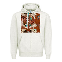 Oatmeal Heather football leopard gemstone seamless pattern Zipper Hoodie - JahusDesignShop