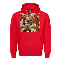 Red football leopard gemstone seamless pattern Zipper Hoodie - JahusDesignShop