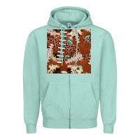 Seafoam football leopard gemstone seamless pattern Zipper Hoodie - JahusDesignShop
