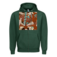 Sports Green football leopard gemstone seamless pattern Zipper Hoodie - JahusDesignShop