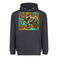 Smoke western sunflowers elephant Heavyweight Hoodie - LillyAllenDesigns