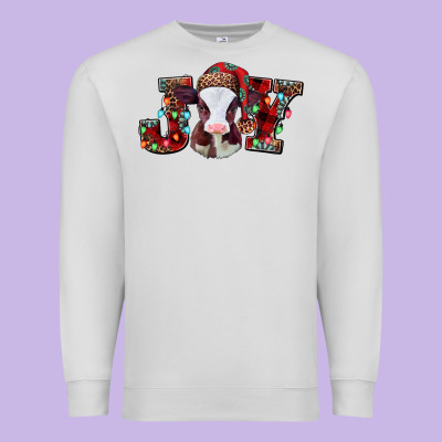 Joy Baby Cow Christmas Premium Sweatshirt Designed By Jasminsmagicworld