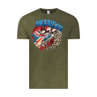 Vintage Olive American babe Vintage Tee - Zillion Design Studio
