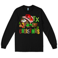 Black tx christmas cowgirl Long Sleeve Tee - AdoDesignShop