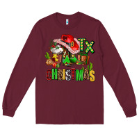 Burgundy tx christmas cowgirl Long Sleeve Tee - AdoDesignShop