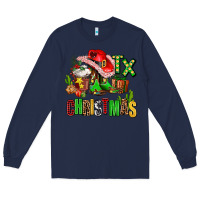 Navy tx christmas cowgirl Long Sleeve Tee - AdoDesignShop