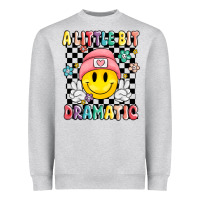 Heather Grey a little bit dramatic Heavyweight Sweatshirt - MaliasSmallBusiness