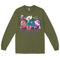 Army Green happy easter eggs nurse n Long Sleeve Tee - Neo Western