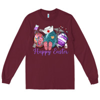 Burgundy happy easter eggs nurse n Long Sleeve Tee - Neo Western