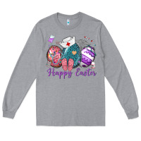 Heather Grey happy easter eggs nurse n Long Sleeve Tee - Neo Western