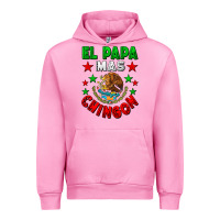 Fuchsia Pink El Papa Mas Chingon Mexican Flag Urban Hoodie - LillyAllenDesigns