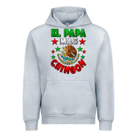 Heather Grey El Papa Mas Chingon Mexican Flag Urban Hoodie - LillyAllenDesigns