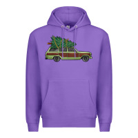 Purple christmas vacation car Premium Hoodie - MaliasSmallBusiness