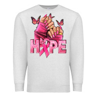Oatmeal Heather hope cancer nails Premium Sweatshirt - NancyCooperArtShop
