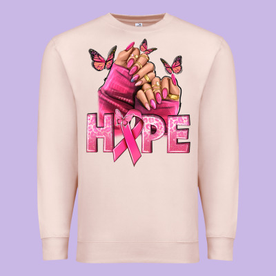 Hope Cancer Nails Premium Sweatshirt Designed By Nancycooperartshop