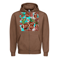 Chestnut football leopard cactus seamless pattern Zipper Hoodie - JahusDesignShop