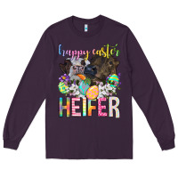 Plum happy easter heifer Long Sleeve Tee - Neo Western
