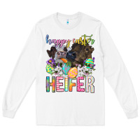 White happy easter heifer Long Sleeve Tee - Neo Western
