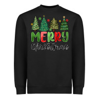Black merry christmas trees Heavyweight Sweatshirt - MaliasSmallBusiness