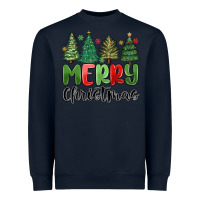 Navy merry christmas trees Heavyweight Sweatshirt - MaliasSmallBusiness